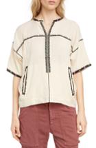 Women's Isabel Marant Etoile Rikki Embroidered Top Us / 34 Fr - Ivory