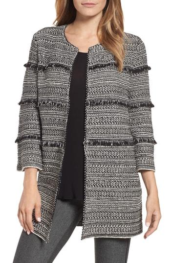 Women's Nic+zoe Fringe Pop Jacket - Grey