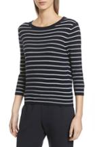 Women's Vince Stripe Cashmere Tie Back Sweater - Blue
