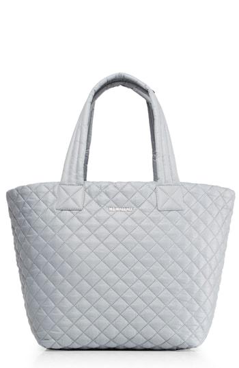 Mz Wallace 'medium Metro' Quilted Lacquer Tote - Grey