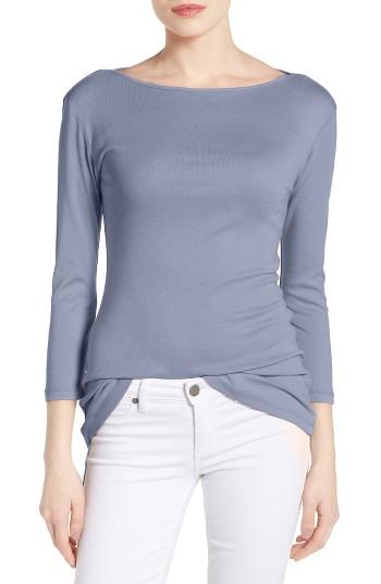 Women's Caslon Three Quarter Sleeve Tee, Size - Blue