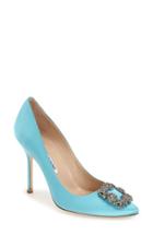 Women's Manolo Blahnik 'hangisi' Jewel Pump .5us / 36.5eu - Blue