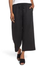 Women's Eileen Fisher Tencel & Linen Crop Pants, Size - Black