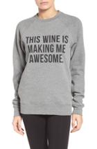 Women's Brunette The Label 'this Wine' Crewneck Sweatshirt /small - Grey