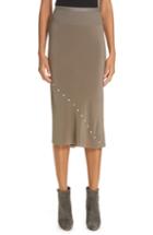 Women's Rick Owens Snap Detail Bias Silk Skirt Us / 38 It - Grey