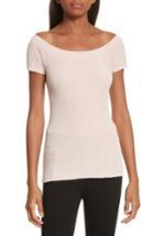 Women's Helmut Lang Velveteen Off The Shoulder Top - Pink