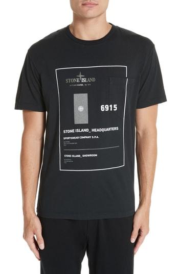 Men's Stone Island Short Sleeve Print T-shirt - Black