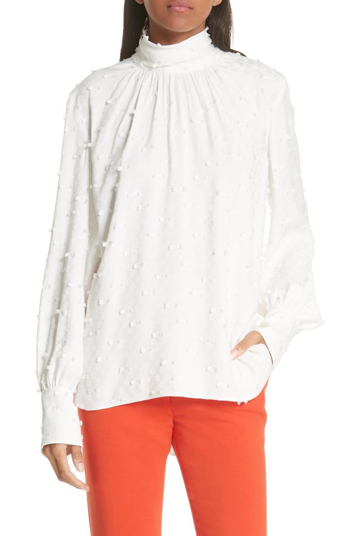Women's Rachel Comey Rite High Neck Fringe Crepe Top - Ivory