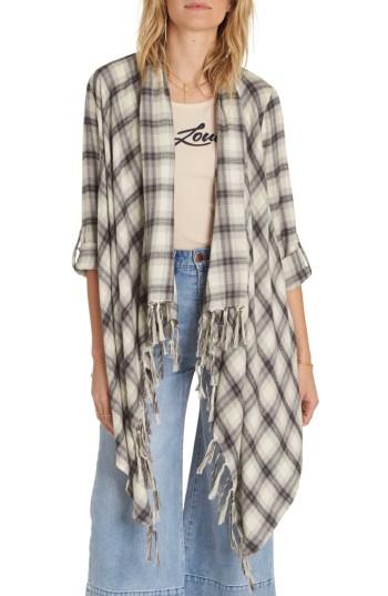 Women's Billabong Live It Up Flannel Wrap - Ivory