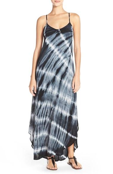 Women's Fraiche By J Tie Dye A-line Maxi Dress - Black
