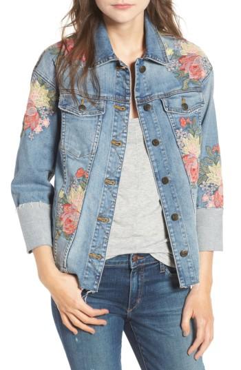 Women's Joe's Belize Embroidered Denim Jacket - Blue