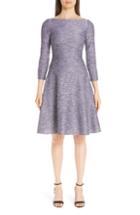 Women's Lela Rose Sequin Tweed Fit & Flare Dress - Purple