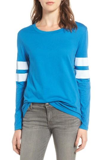 Women's Treasure & Bond Varsity Stripe Cotton Tee - Blue