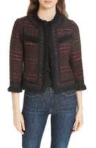 Women's Kate Spade New York Multi Tweed Fringe Jacket - Black