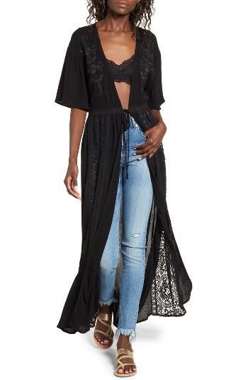 Women's Sun & Shadow Lace Inset Duster