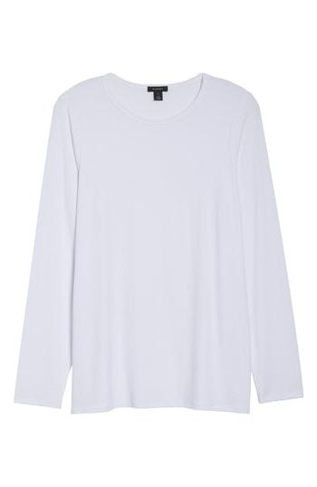 Women's Halogen Skivvy Fine Rib Crewneck Tee, Size - White