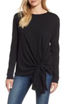 Women's Caslon Long Sleeve Side Tie Tee - Black