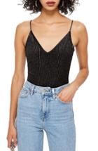 Women's Topshop Lace Plunge Bodysuit Us (fits Like 0-2) - Ivory