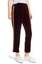 Women's Mother The Lounger Velvet Ankle Pants - Burgundy