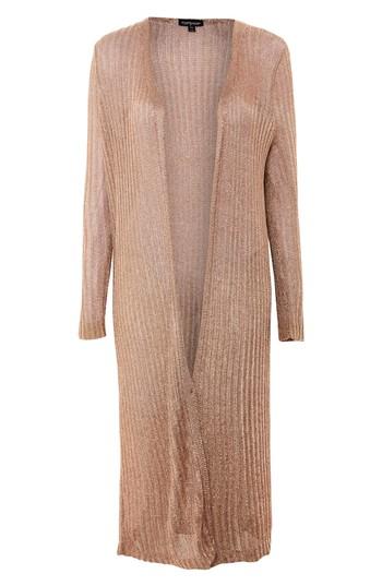 Women's Topshop Metallic Longline Cardigan