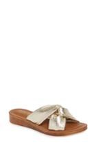 Women's Bella Vita Noa Slide Sandal .5 M - Metallic