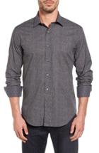 Men's Bugatchi Shaped Fit Zigzag Print Sport Shirt
