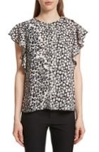 Women's Derek Lam 10 Crosby Ruffled Print Top - Beige