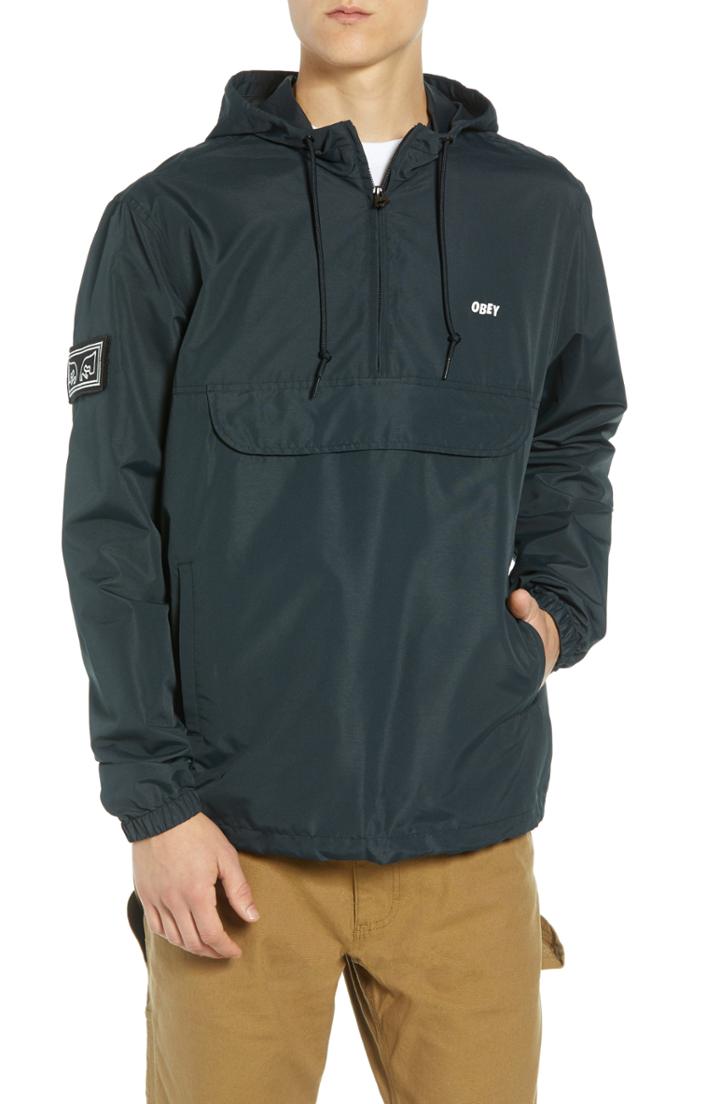 Men's Obey Crosstown Ii Anorak, Size - Black