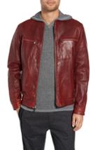 Men's John Varvatos Star Usa Trapunto Leather Racer Jacket - Red