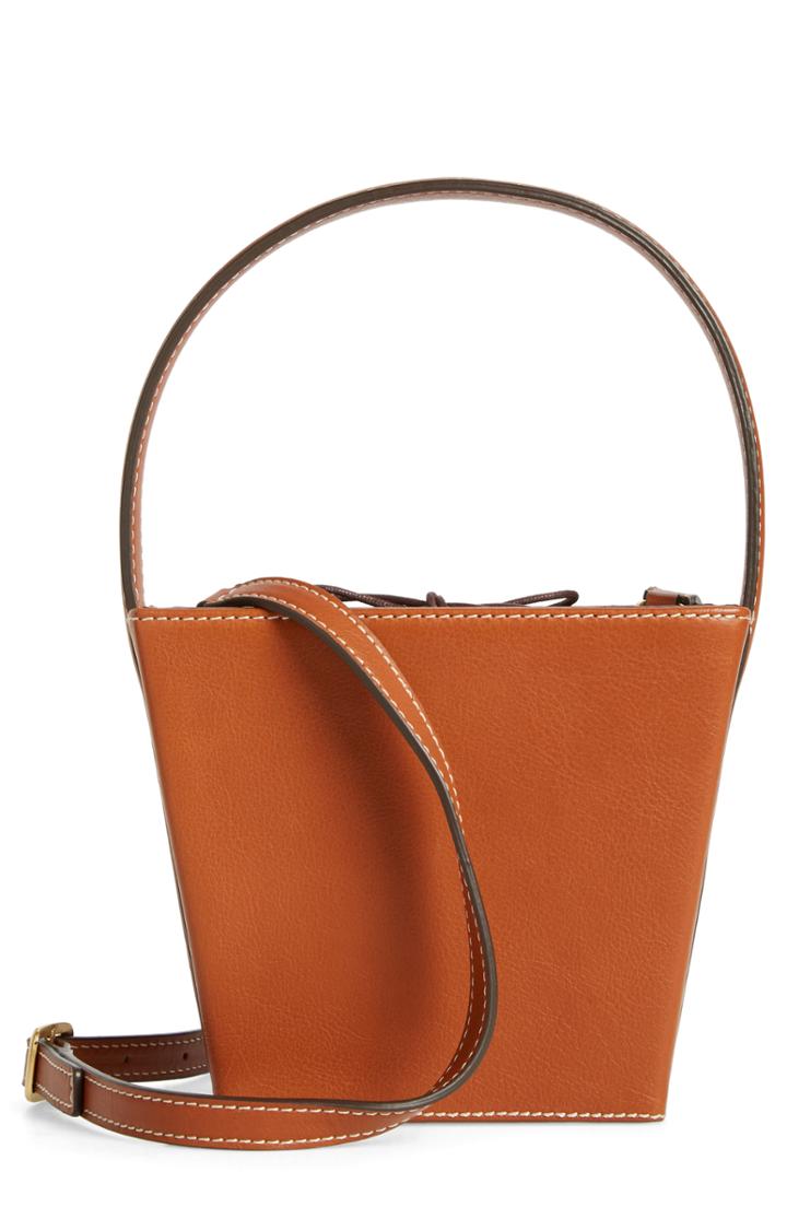Staud Edie Leather Bucket Bag - Brown