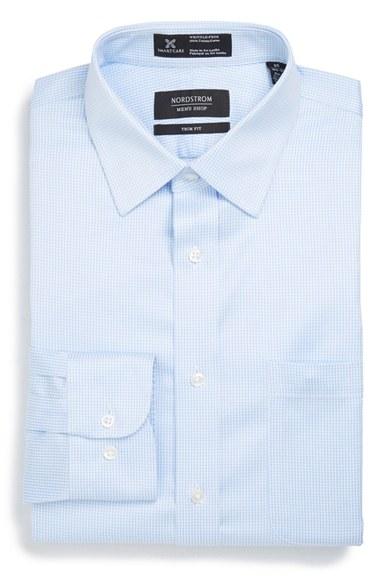 Men's Nordstrom Men's Shop Smartcare(tm) Wrinkle Free Trim Fit Houndstooth Dress Shirt