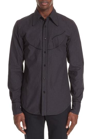 Men's Dries Van Noten Council Sport Shirt Eu - Black