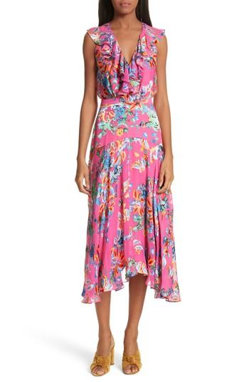 Women's Saloni Rita Ruffle Dress - Pink