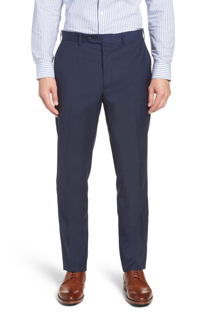 Men's John W. Nordstrom Torino Traditional Fit Flat Front Check Trousers