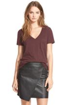 Women's Madewell 'whisper' Cotton V-neck Pocket Tee - Brown