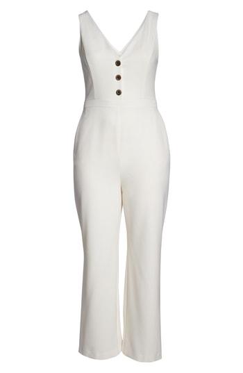 Women's Chelsea28 Button Front Jumpsuit (similar To 18w) - White