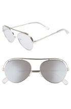 Women's Elizabeth And James Reeves 56mm Mirrored Aviator Sunglasses - Silver/ Silver
