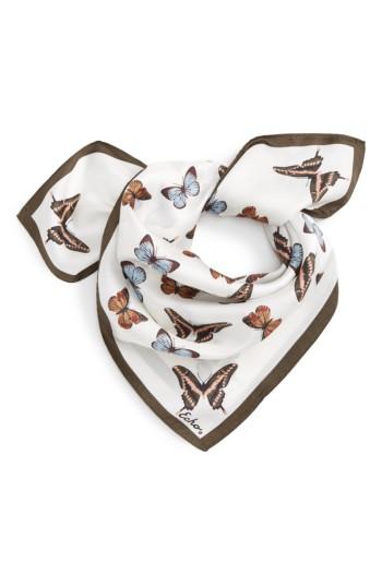 Women's Echo Butterfly Silk Bandana, Size - Ivory