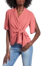 Women's Leith Tie Front Wrap Top - Red