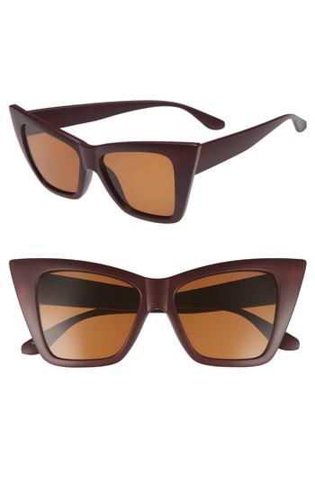 Women's Bp. 66mm Oversize Cat Eye Sunglasses - Burgundy