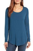 Women's Halogen Long Sleeve Knit Tunic - Blue