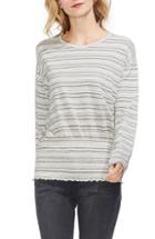 Women's Vince Camuto Stripe Jersey Smocked Top, Size - Ivory