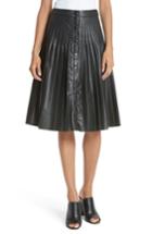 Women's Rebecca Taylor Pleated Faux Leather Skirt - Black
