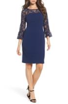Women's Adrianna Papell Lace & Crepe Dress - Blue