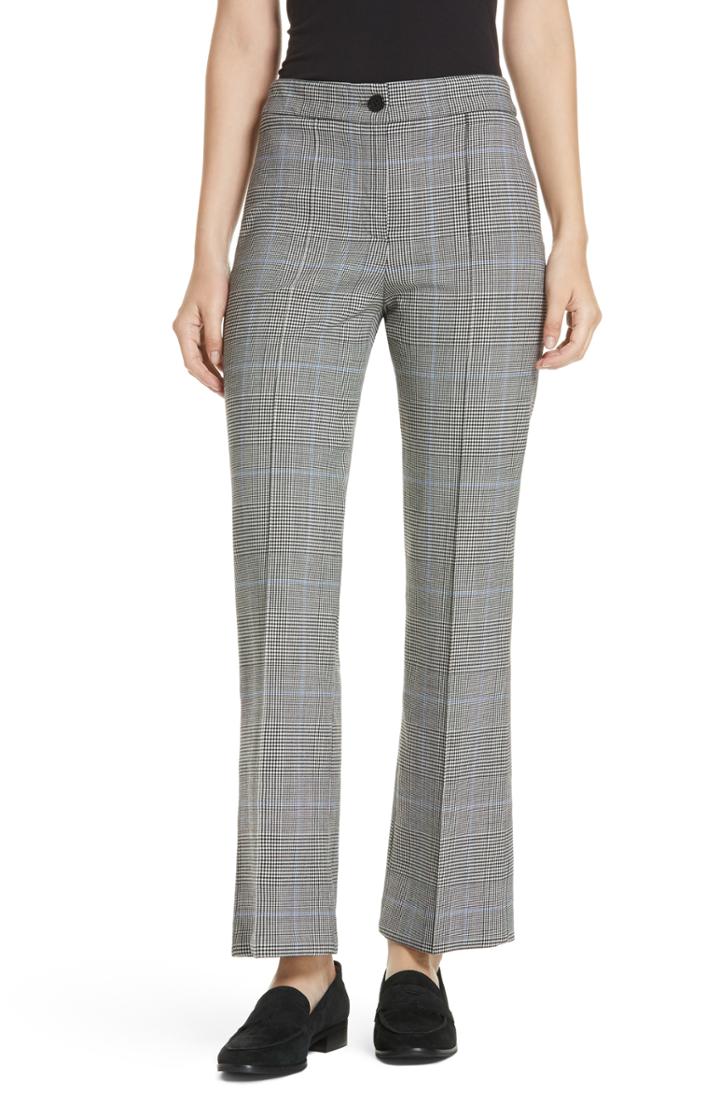 Women's Theory Cardinal Windowpane Plaid Trousers