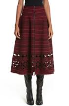 Women's Fendi Fair Isle Wool Blend Skirt Us / 46 It - Red