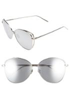 Women's Linda Farrow 62mm Mirrored 18 Karat White Gold Sunglasses -