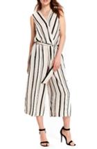 Women's Wallis Stripe Faux Wrap Crop Jumpsuit Us / 8 Uk - Ivory
