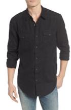 Men's Lucky Brand Classic Fit Linen Western Shirt - Black