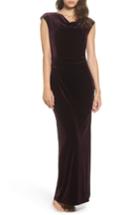 Women's Vince Camuto Cap Sleeve Draped Velvet Gown - Purple